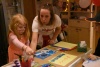 Cute Naty with her mum are creating Brno symbols